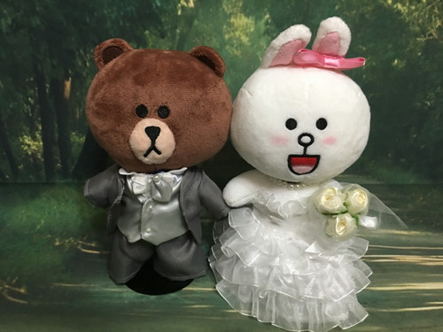 LINE FRIENDS 18cmぬいぐるみ(カップル) ブラウン＆コニー」に着せ