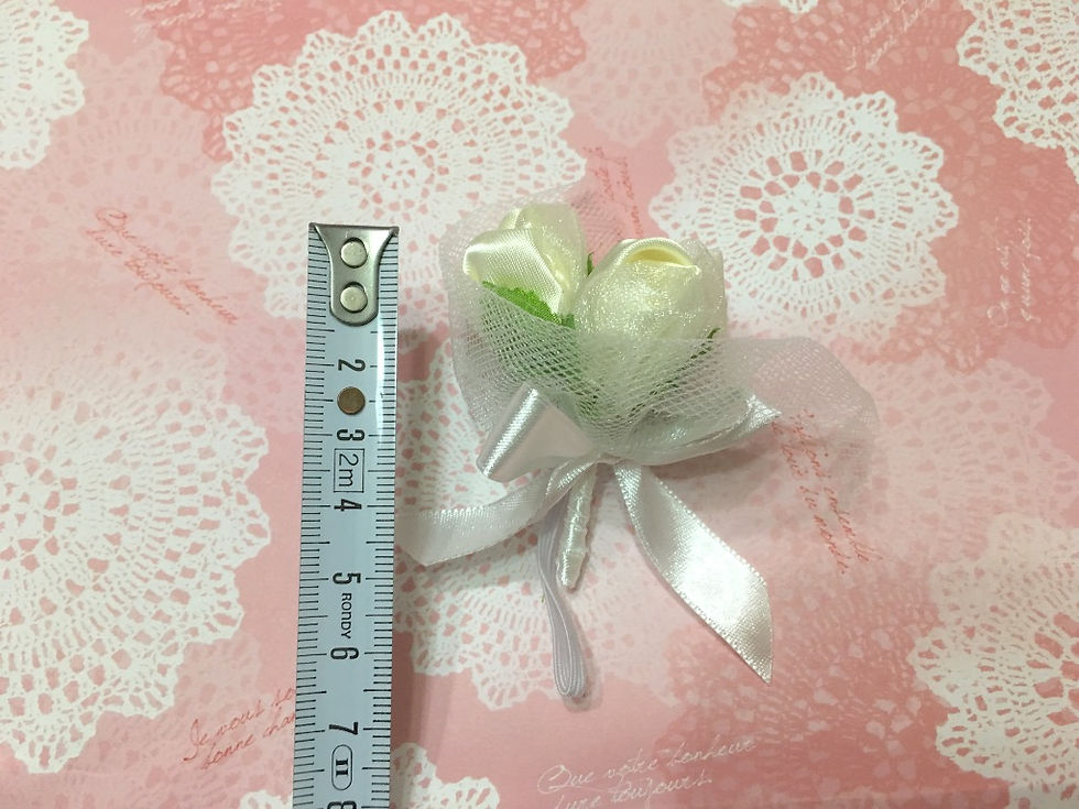 サムネイル： ぬいぐるみドレスSサイズ（プリンセスリボンレースタイプ）＋パールネックレス＋ブーケ付き