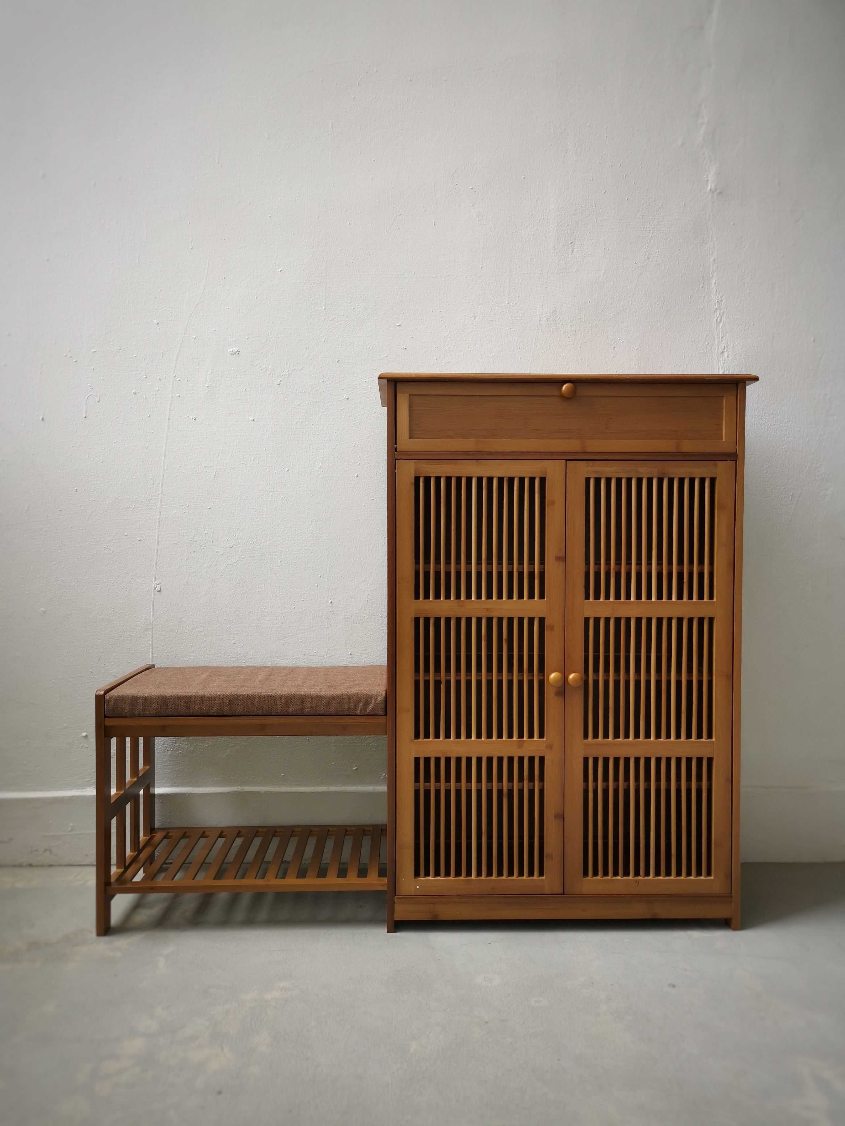 2 IN 1 Vintage Bench Shoe Cabinet
