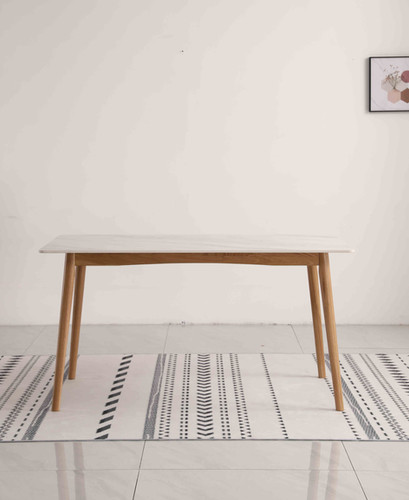 Yanba Dining Table (White Sintered/Natural) | Furniture Outlet.SG