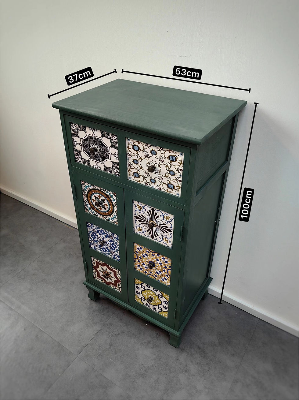 Thumbnail: Angmoh Retro Green Shoe Cabinet_Narrow