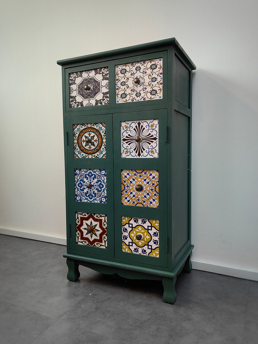 Thumbnail: Angmoh Retro Green Shoe Cabinet_Narrow