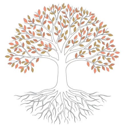 a tree with leaves and roots