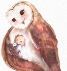 Un enfant et sa chouette partagent un moment calme et mystérieux. Une illustration empreinte de sagesse et de douceur.