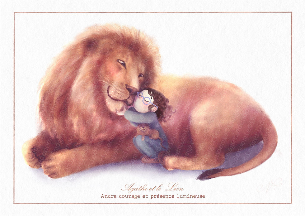 Affiche personnalisable enfant animaux Lion - illustration enfant douce style imagier – cadeau naissance