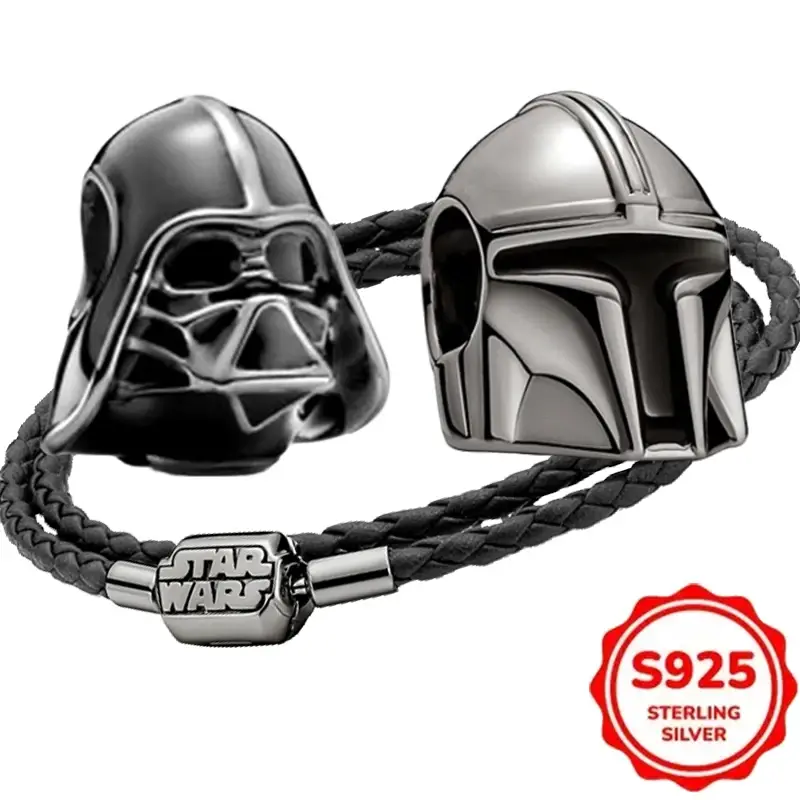 Plata De Ley 925 Silver Charms Hot Star Wars Sries Mandalorian Helmet Pendant
