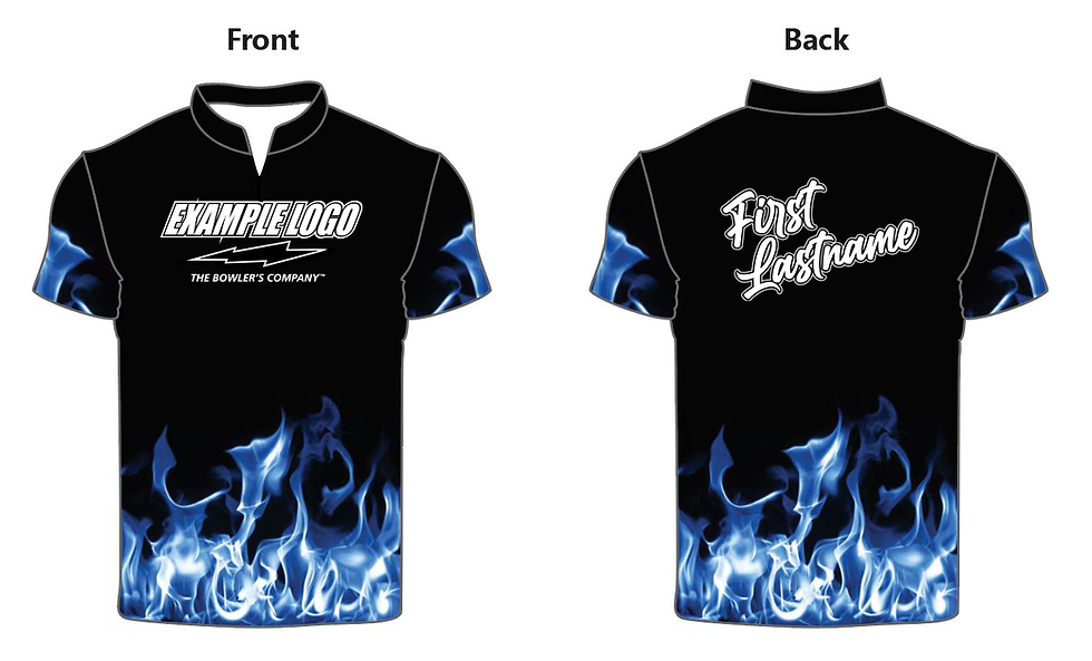 Thumbnail: 1/4 Zip Jersey - Blue Flames