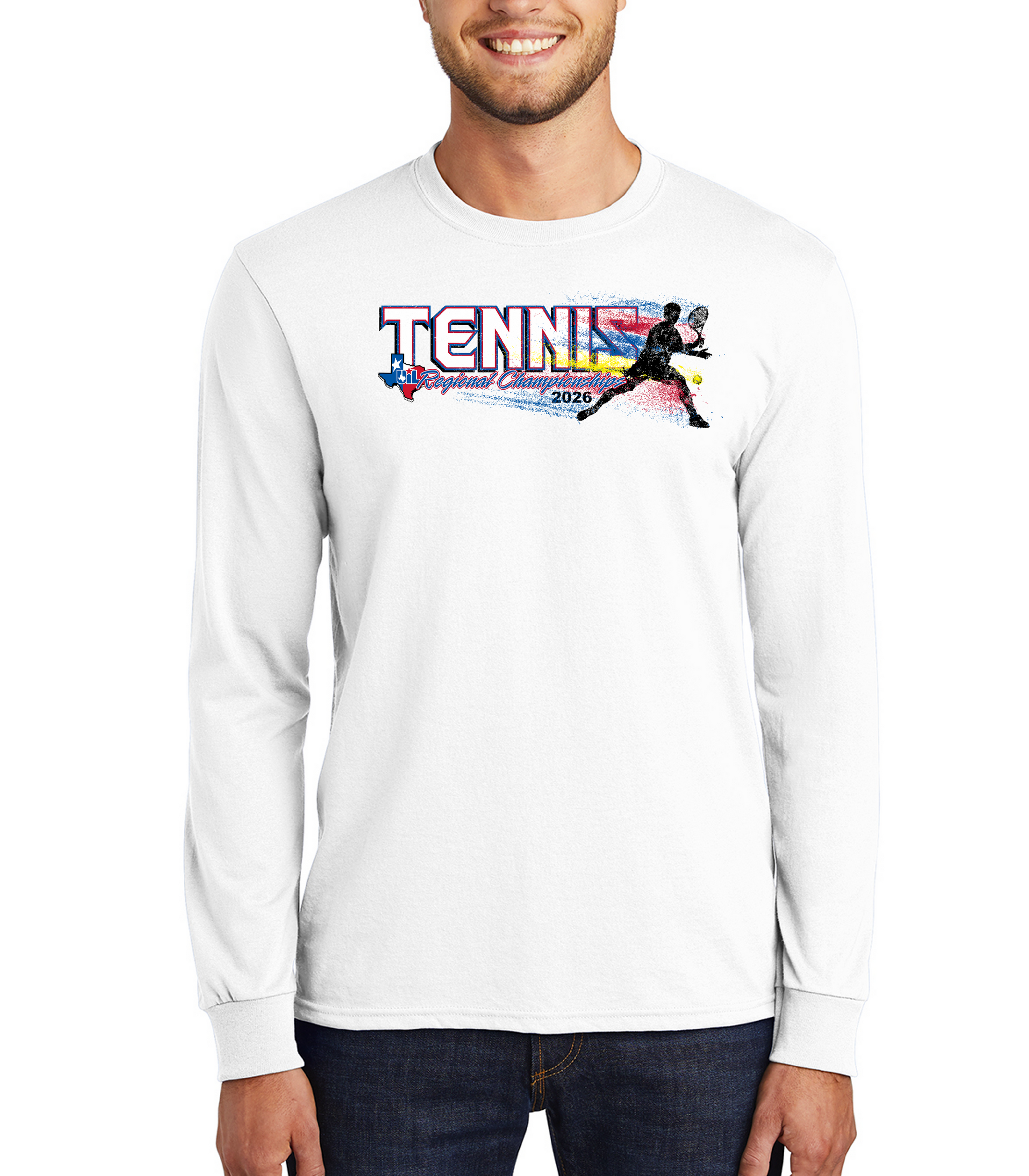UIL Tennis - Regular Cotton Blend Long Sleeve White