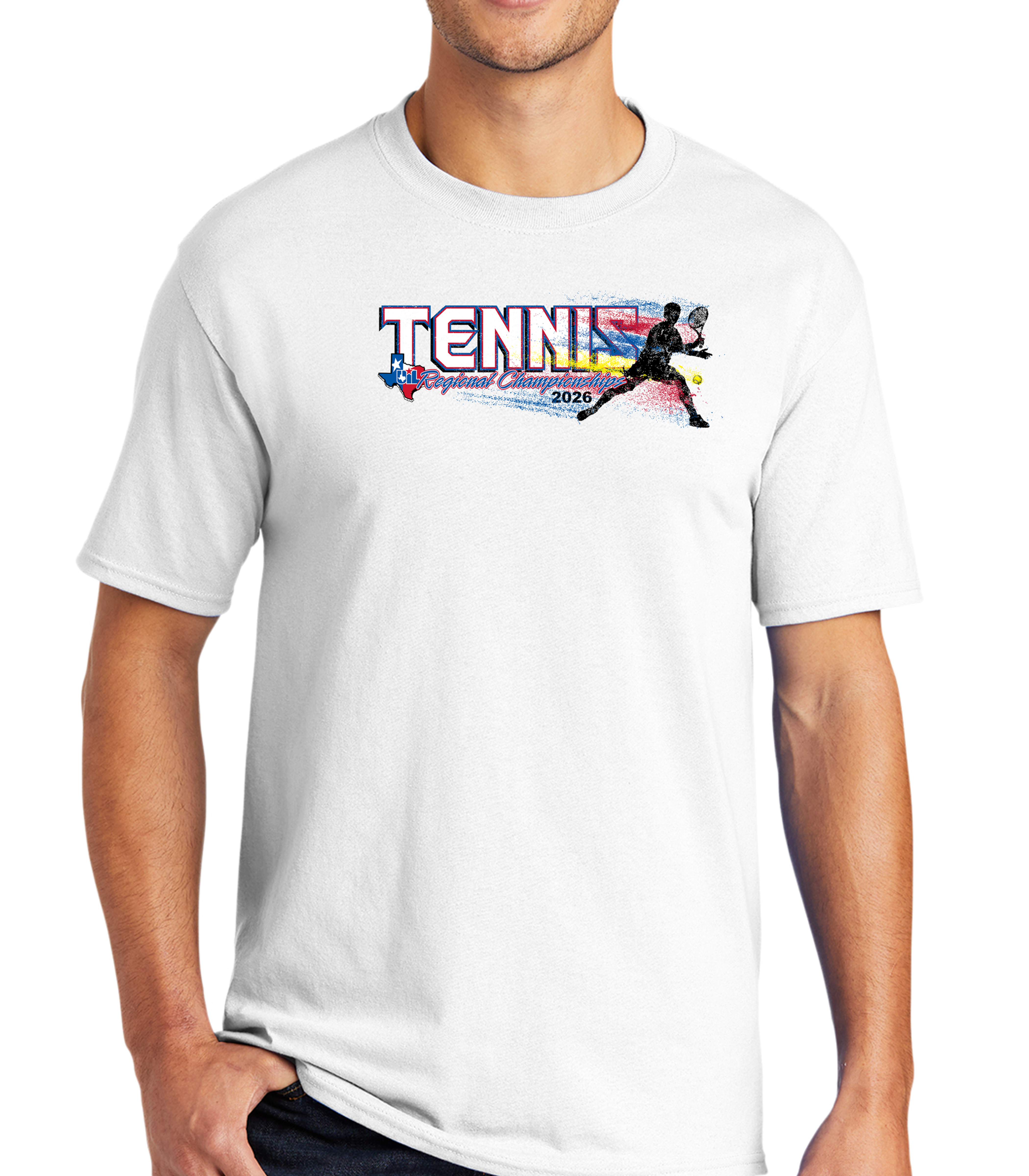 UIL Tennis - White Short Sleeve Cotton Blend