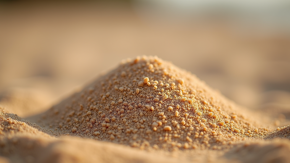 Close-up view of fine river sand grains in a pile