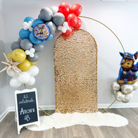 Paw Patrol inspired birthday balloon arch.