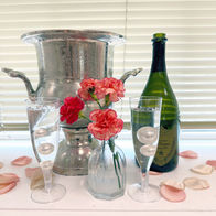 petals and prosecco bridal shower theme with floral decor and champagne inspired details