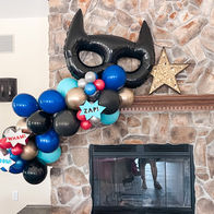 Hero's Assemble Balloon Arch for Super Hero Birthday.