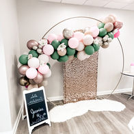 Balloon arch for a fairy birthday.