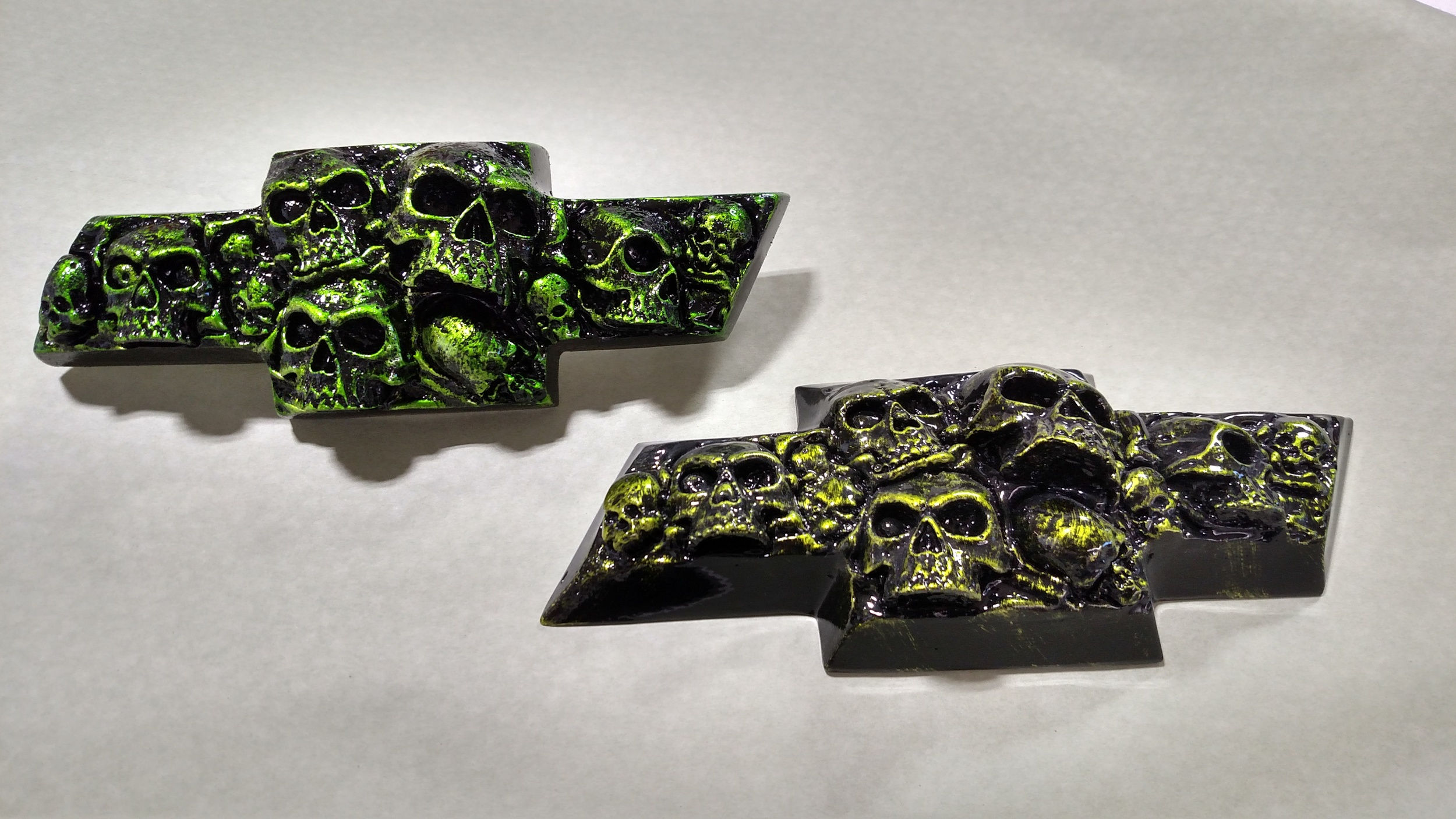 Chevrolet Skull Front & Back Emblem