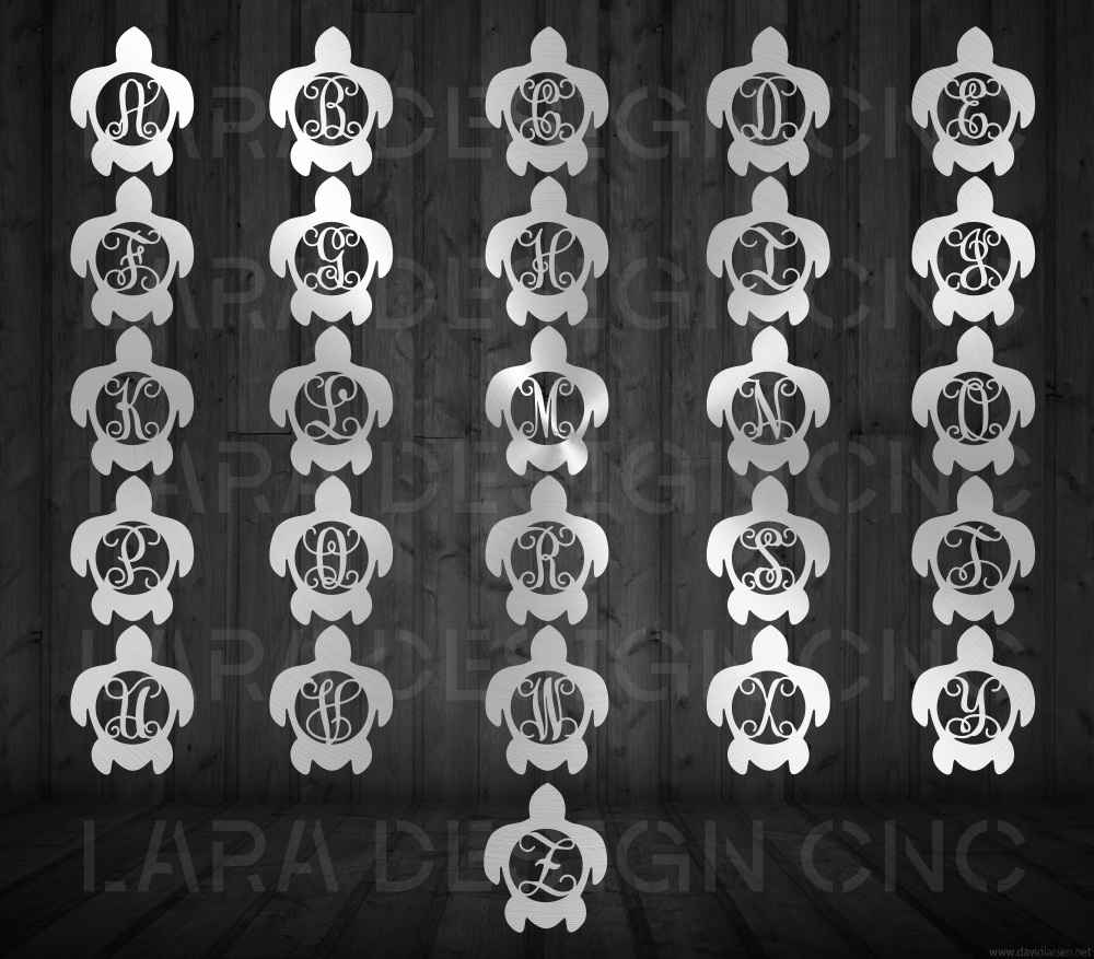 Turtle Letter Monogram model 12 Wall Art