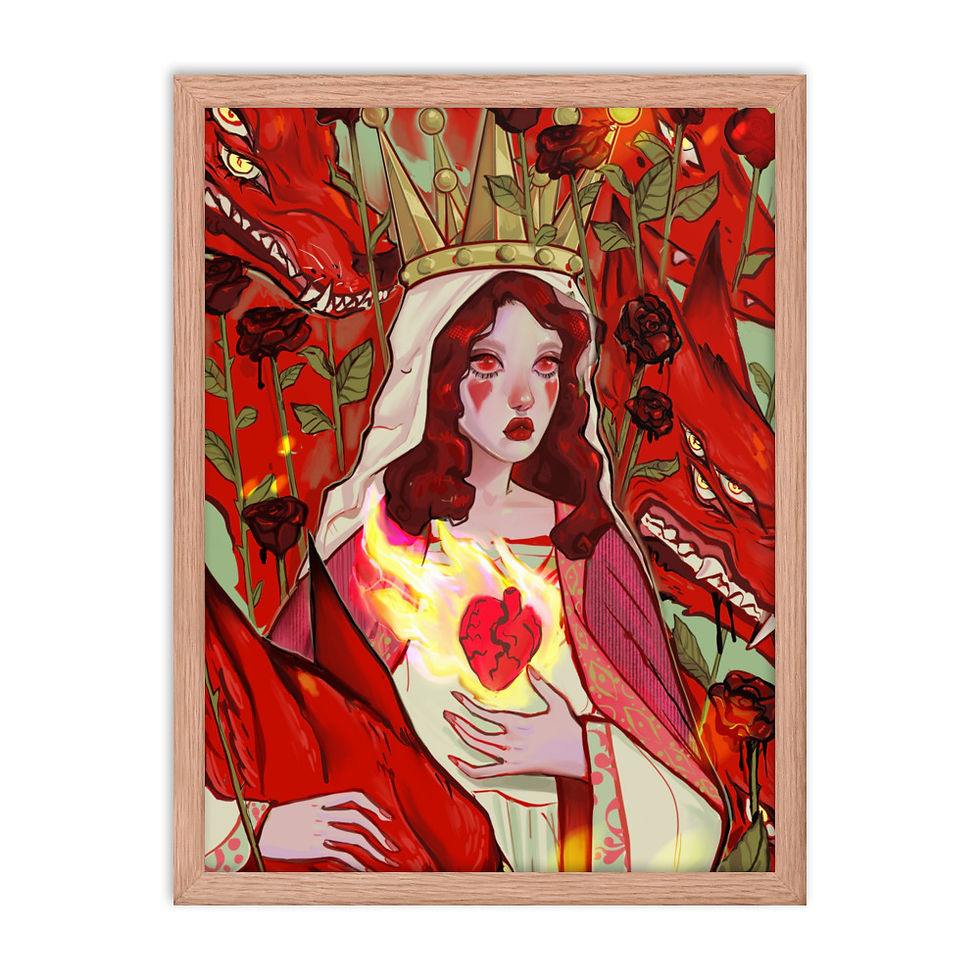 Thumbnail: Queen Of Hearts ❤️  Framed poster