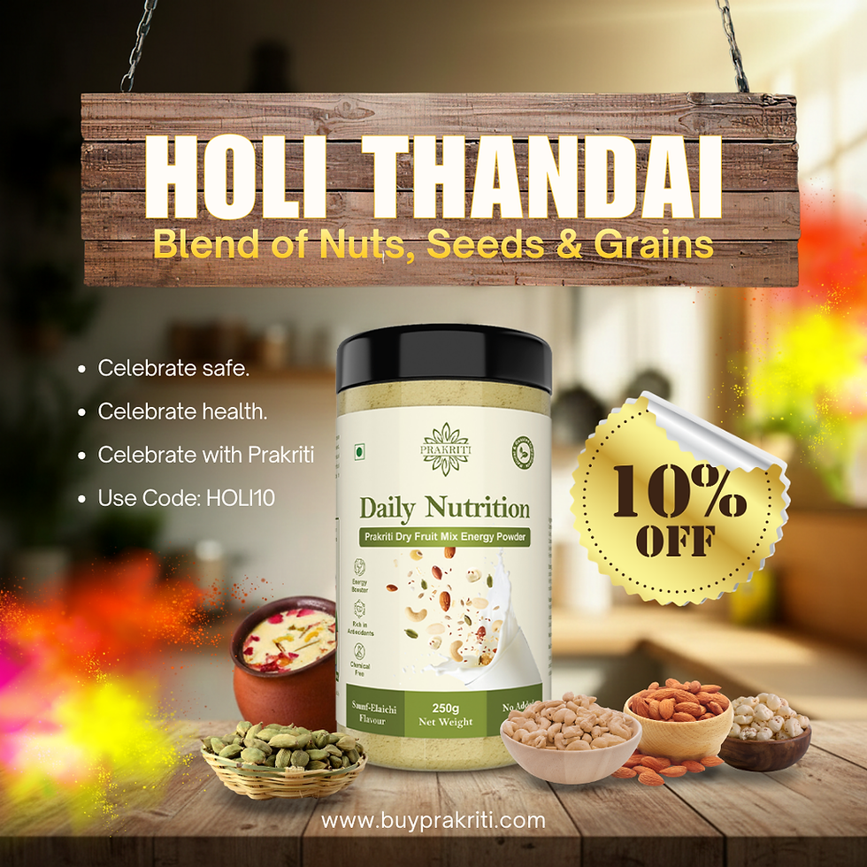 Holi Special: Energize Your Celebration with Healthy Thandai Using Prakriti Daily Nutrition Powder