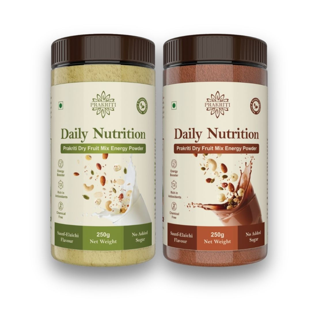 Combo Pack –Prakriti Daily Nutrition Energy Powder (Chocolate | Saunf–Elaichi)