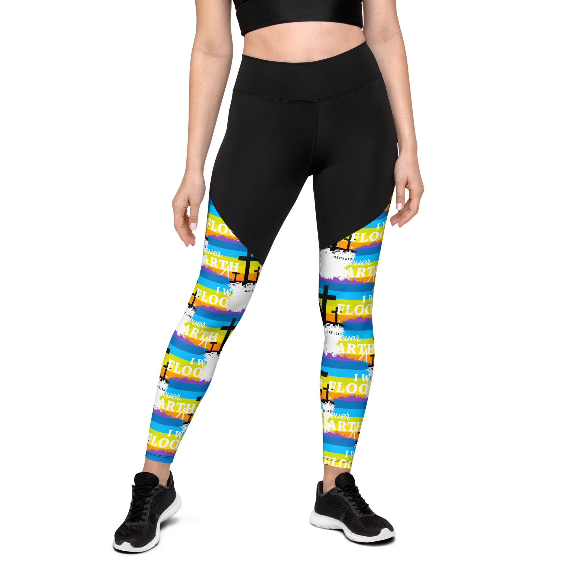 Sports Leggings - I will never flood the earth again #therealrainbow
