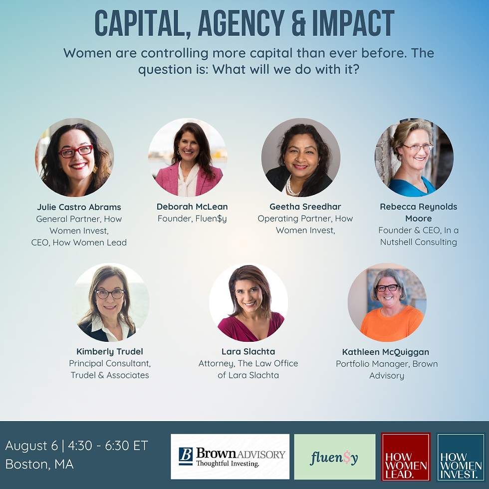 How Women Invest in Boston: Capital, Agency & Impact