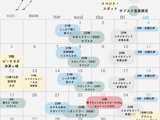 2023年11月のスケジュール