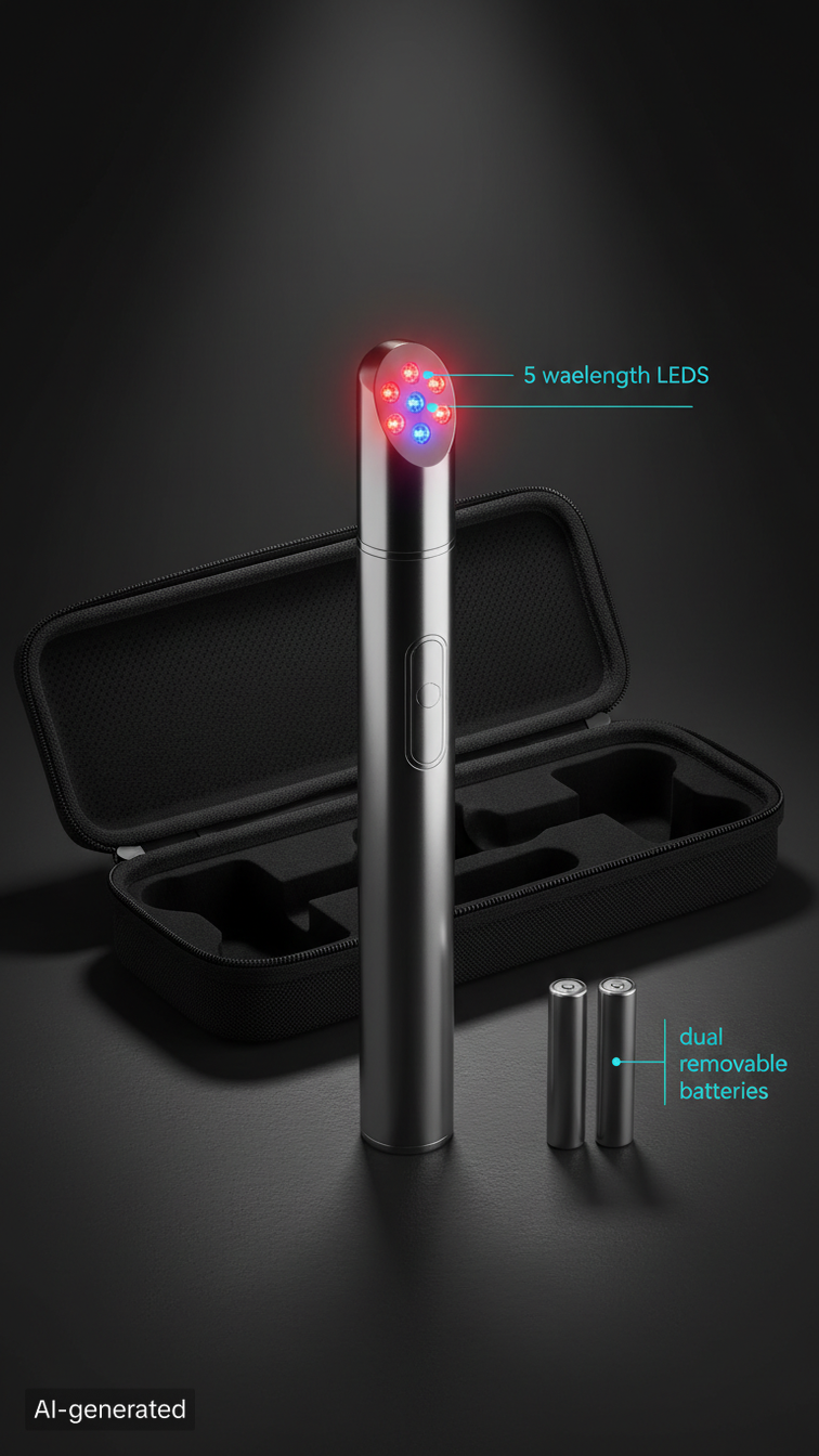 Thumbnail: PeakFit L-5 Red Light Therapy Wand —  5-Wavelength Portable Recovery Device  for