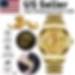 Business Gift Waterproof Gold Men's Diamond Quartz Watch Classic Stainless Steel