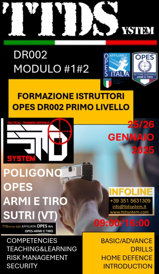 FORMAZIONE ISTRUTTORI OPES DR002 PRIMO LIVELLO