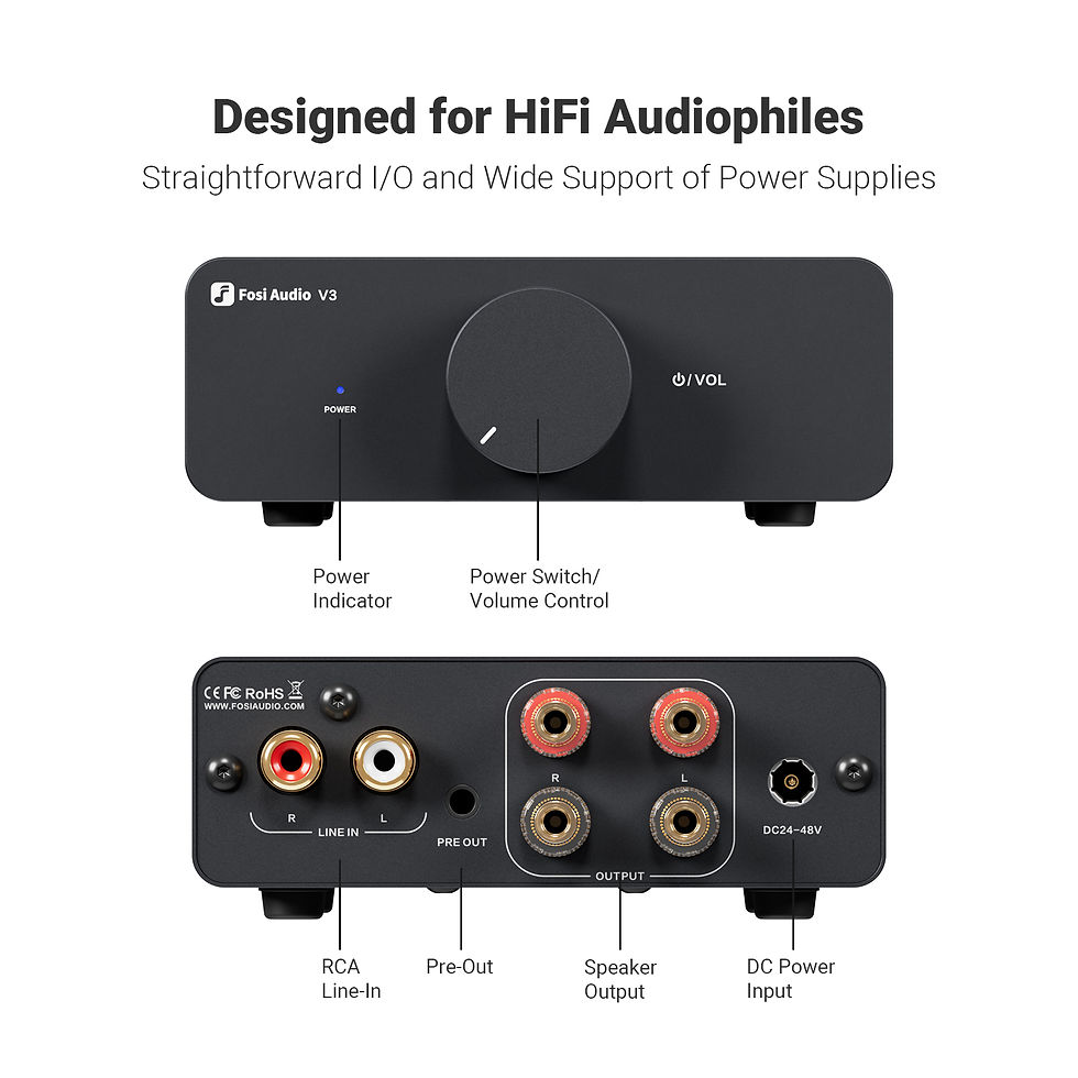 Thumbnail: Fosi Audio V3 Stereo Power Amplifier 300W *2 TPA3255 Class D Mini Amp 2 Channel 