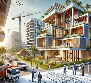 DALL·E 2024-10-23 22.41.06 - A construction and architectural design scene set in Côte d'I
