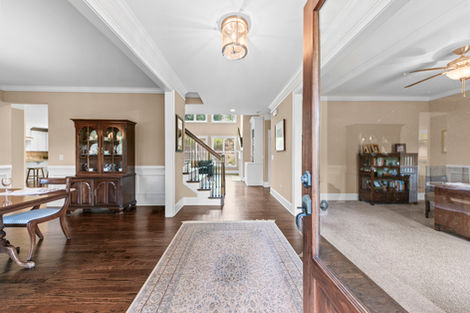 Entry foyer looking through to the dining room and kitchen