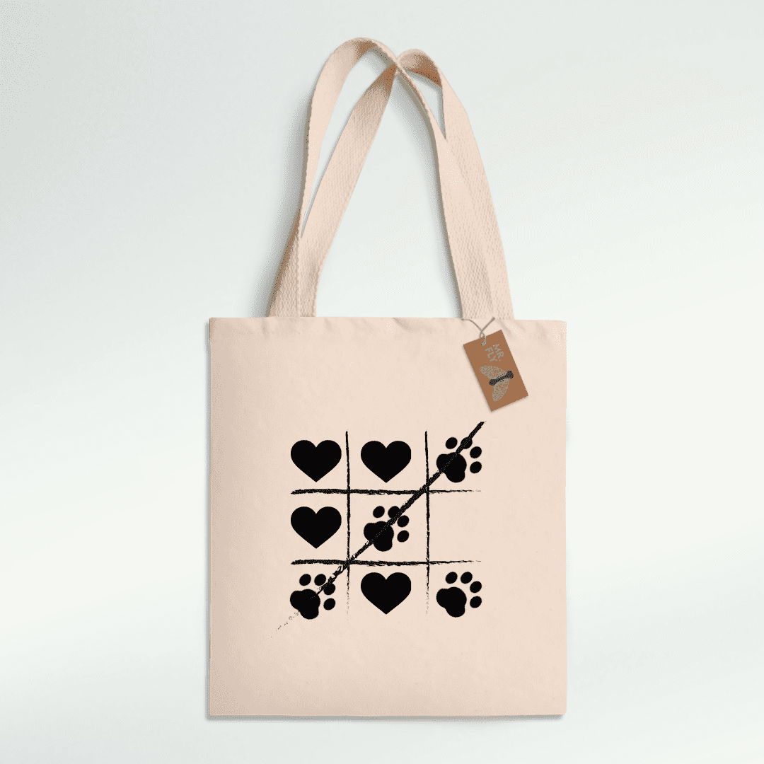 ecobag "jogo das patas" - algodão 100% reciclado
