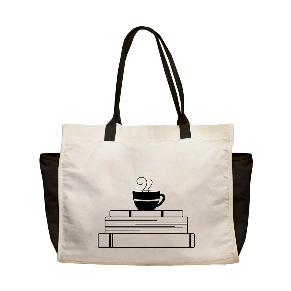 ecobag feira "livros e bebidas" - 100% algodão