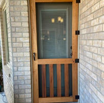 Custom wood screen door