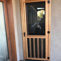 Custom Wood Screen Door with Natural stain by Narrow Leaf Woodworks in Albuquerque