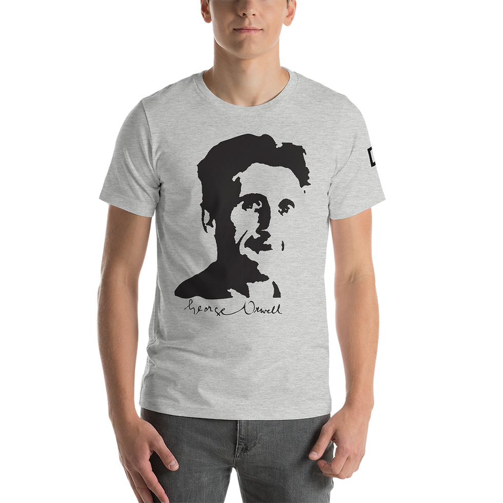 Thumbnail: GRAY STATE George Orwell Stencil Short-Sleeve light grey Unisex T-Shirt