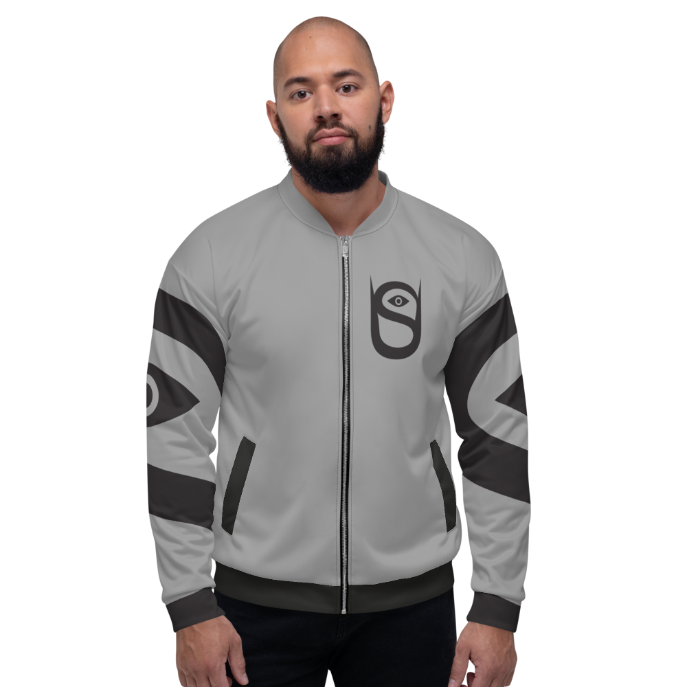 U SHAMAN Gray Unisex Bomber Jacket