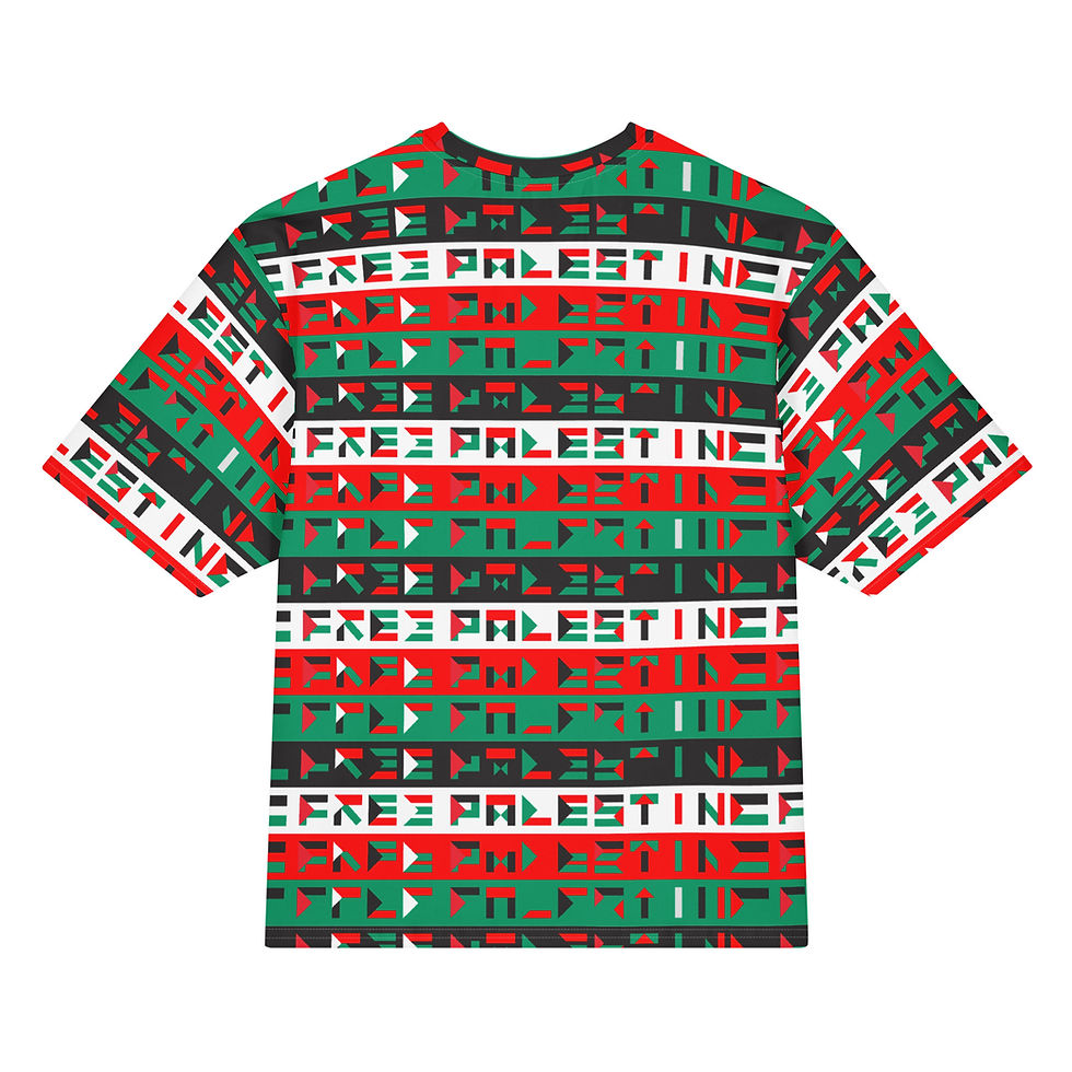 Free Palestine Oversized Cotton T-shirt back view