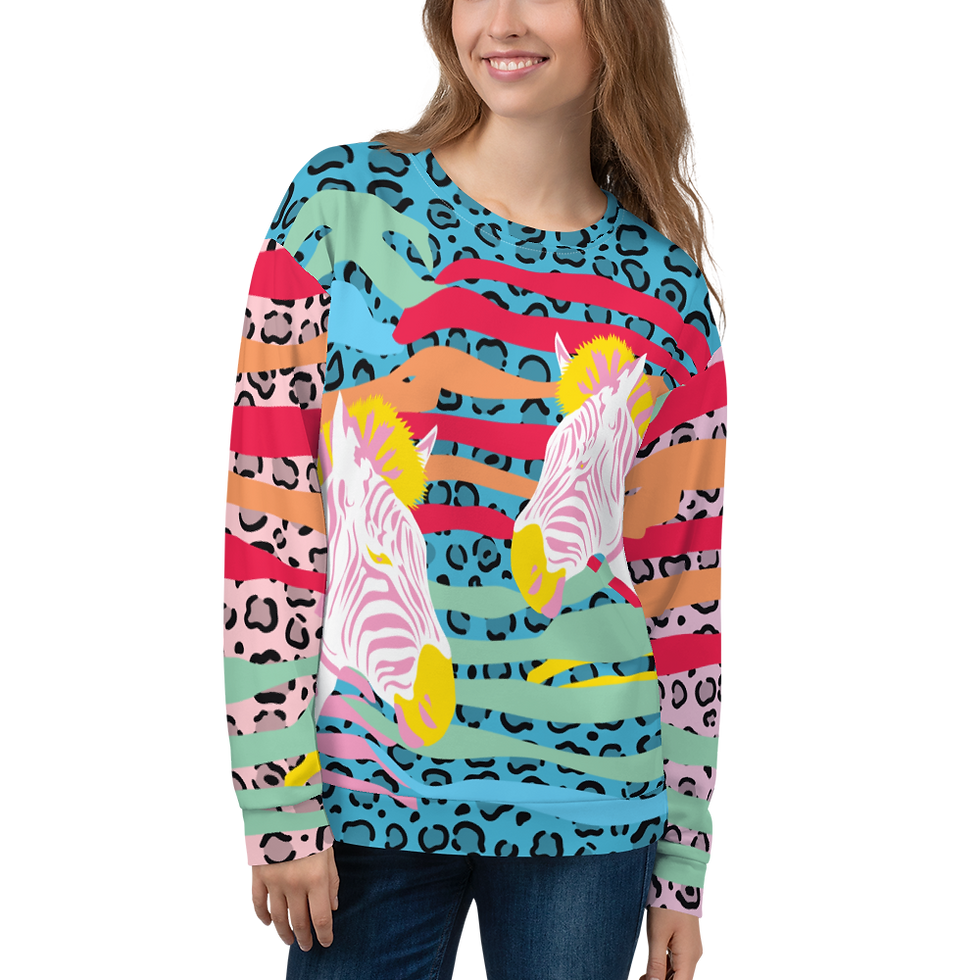 Thumbnail: YXXY CODE ZEBRA Blue Unisex Sweatshirt women