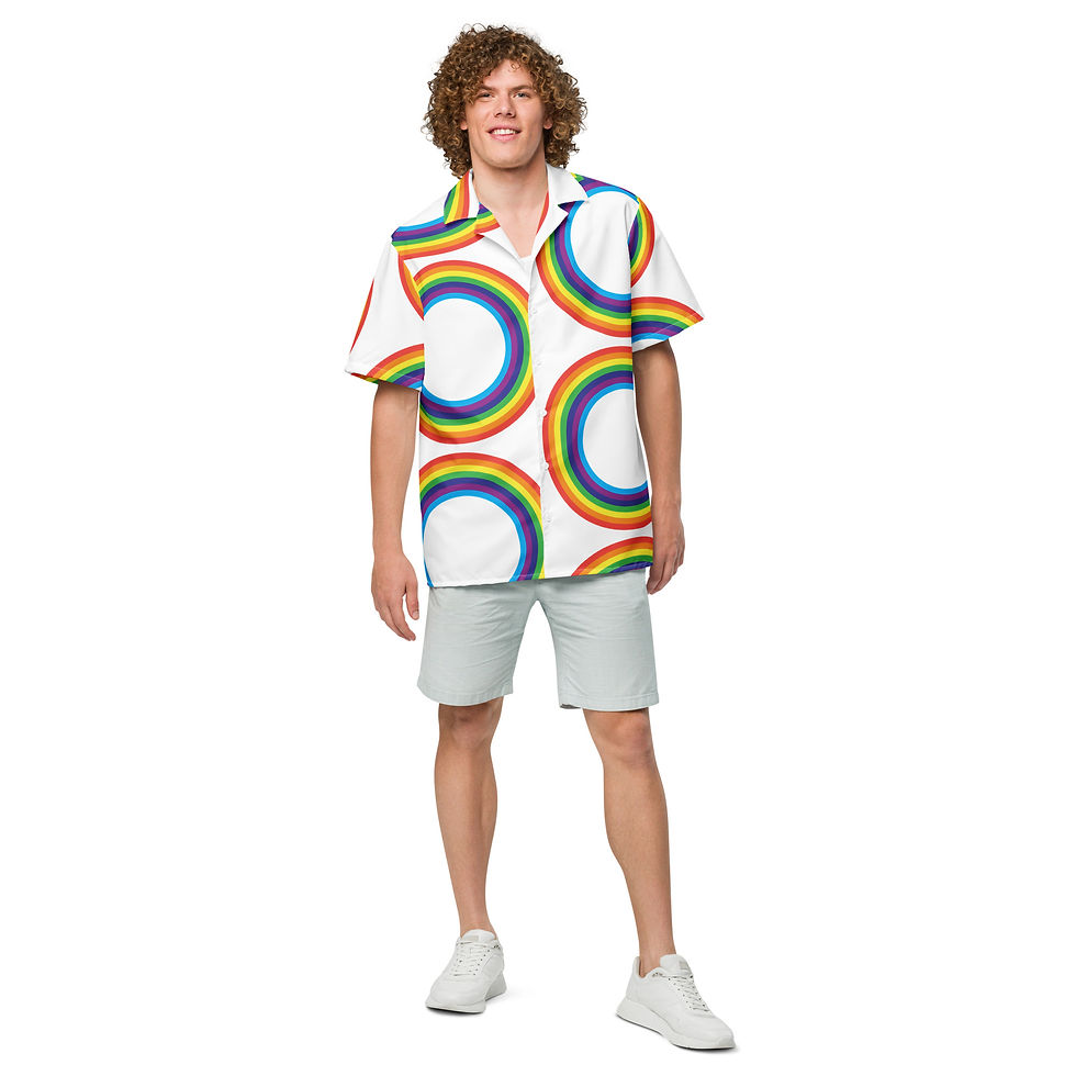 Thumbnail: Rainbow Inner Circle Unisex button shirt