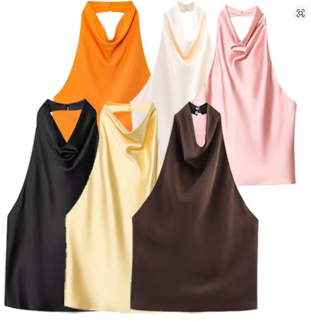 Thumbnail: The Victoria Satin Halter Top