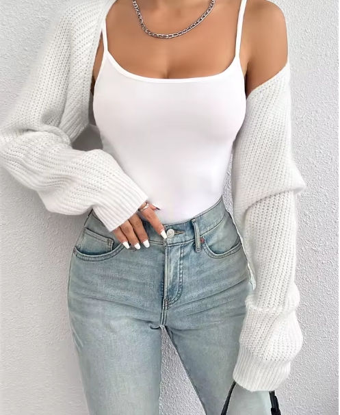 Thumbnail: The Sophie Ribbed Shrug
