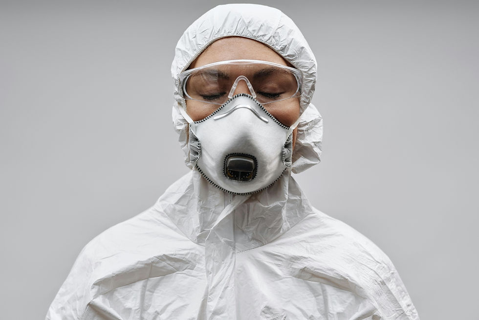 Woman in full sterile attire