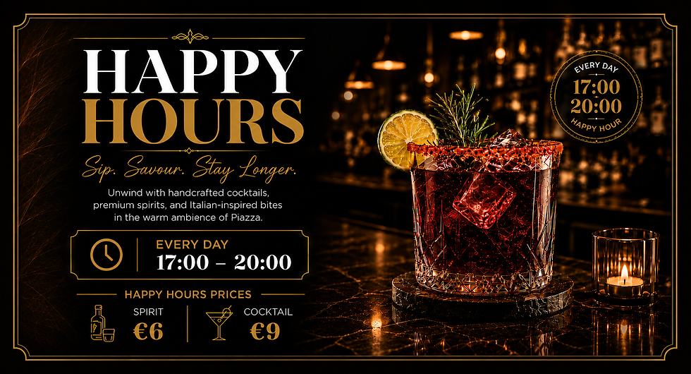 Happy Hour cocktail specials and drinks at Piazza Hotel Aalen