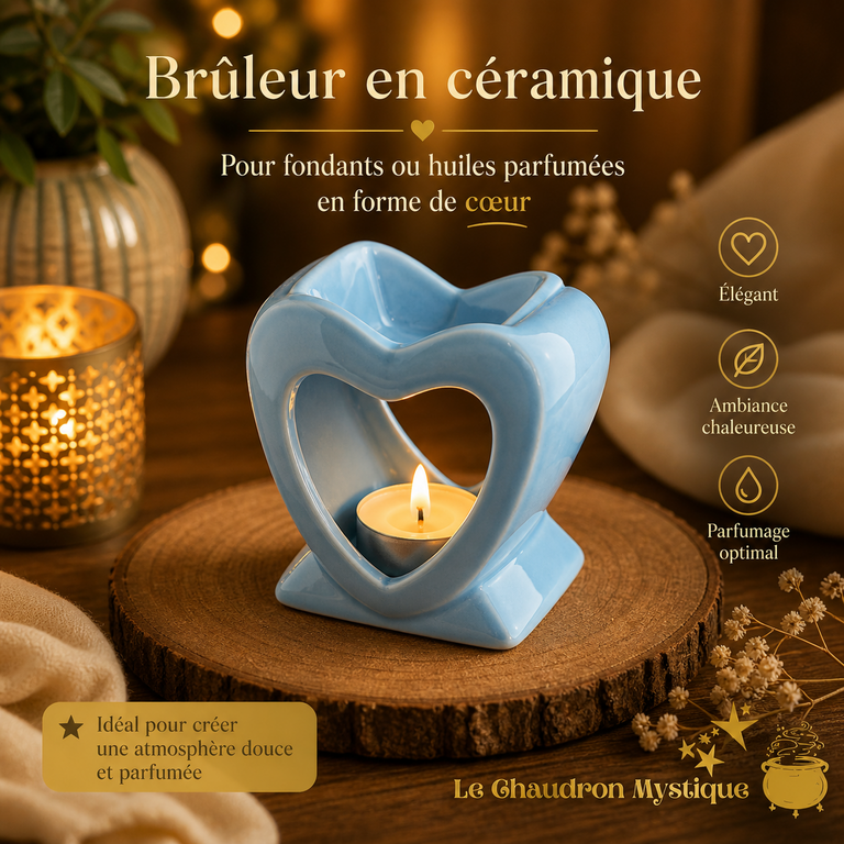 Brûleur A Huile Découpe En Forme De Cœur - Bleu Ciel