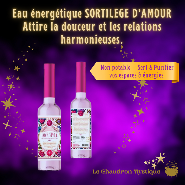 Eau Énergétique Sortilège d’Amour – Attraction & Douceur du Cœur