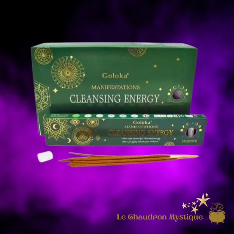 Encens Goloka Manifestation – CLEANSING ENERGY – avec pierre de Sélénite.