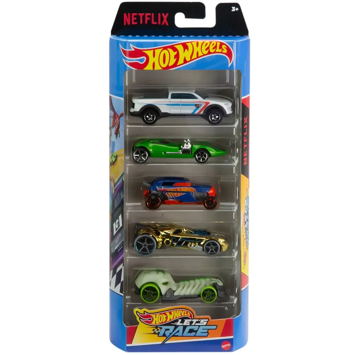 Pack de 5 autos Hot wheels netflix