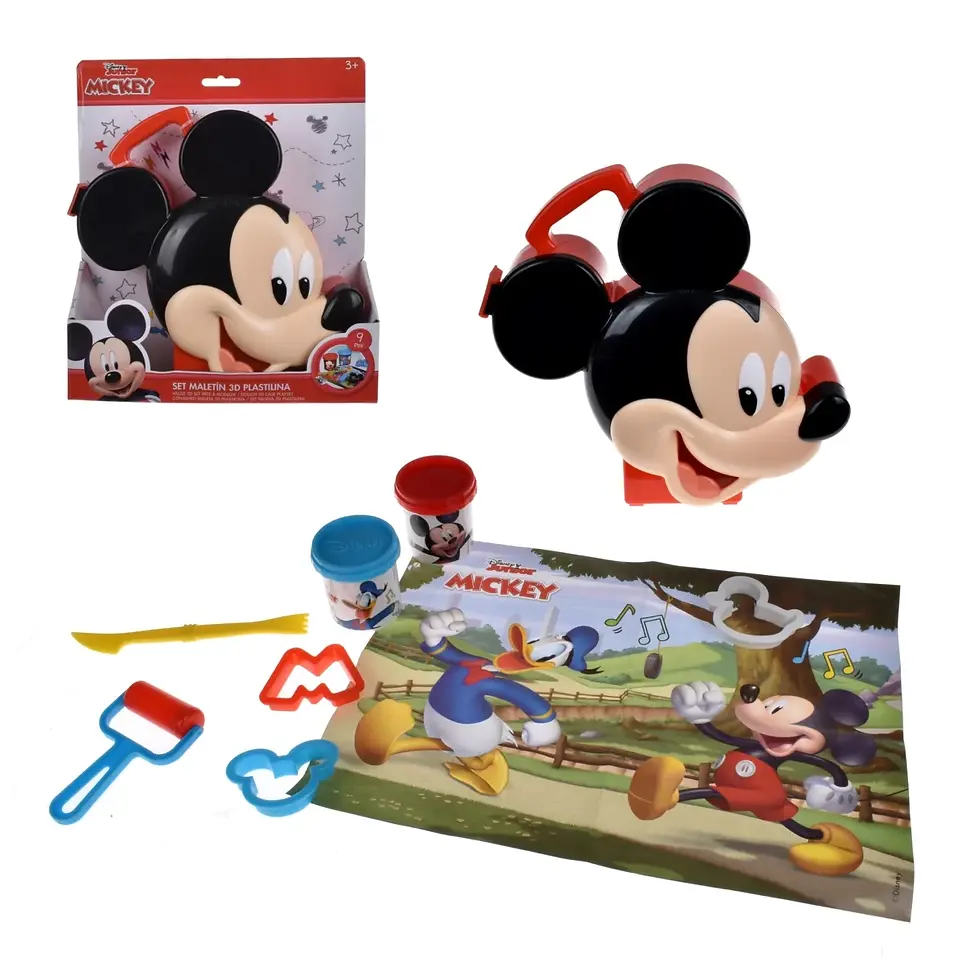 Set de masas con accesorios en maleta Mickey Mouse